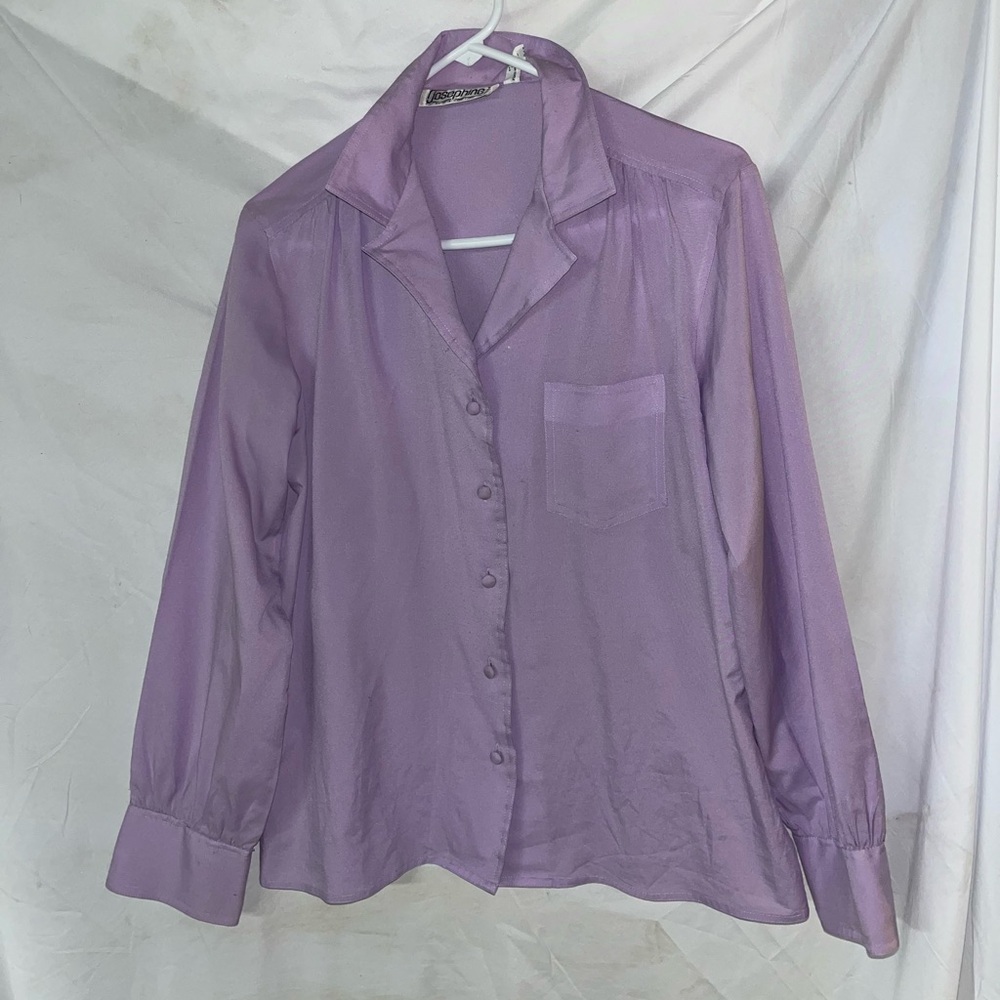 Woman’s Vintage Purple Button Up Shirt
